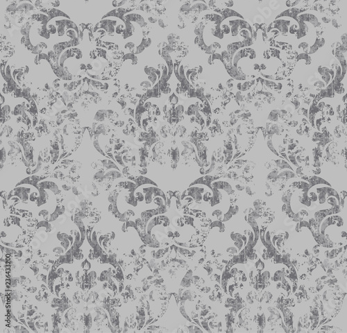 Vintage ornamented pattern Vector. Old style Victorian flourish texture. Grunge decorative design. Light colors