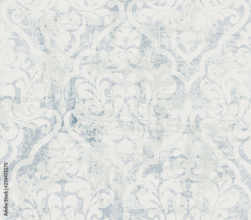 Vintage ornamented pattern Vector. Old style Victorian flourish texture. Grunge decorative design. Light colors
