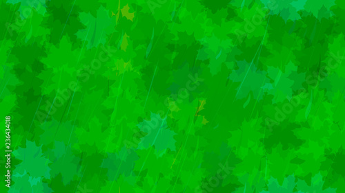 Flying maple leaves, raindrops. Autumn background. The idea of design of tiles, wallpaper, packaging, textiles, background.