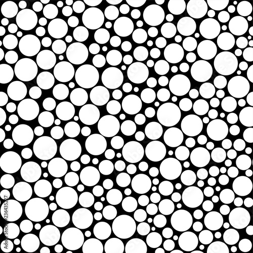 Seamless Pattern with Circles; circles of different sizes in a chaotic manner