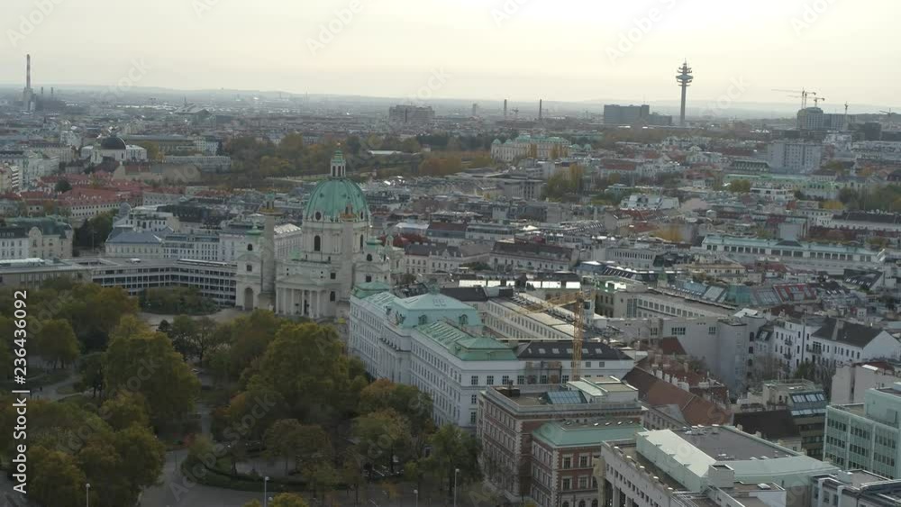 Drone Aerial Vienna State Opera and Cityscape Drone Aerial Vienna State Opera and Cityscape