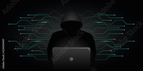 hacker cyber crime digital data vector illustration EPS10