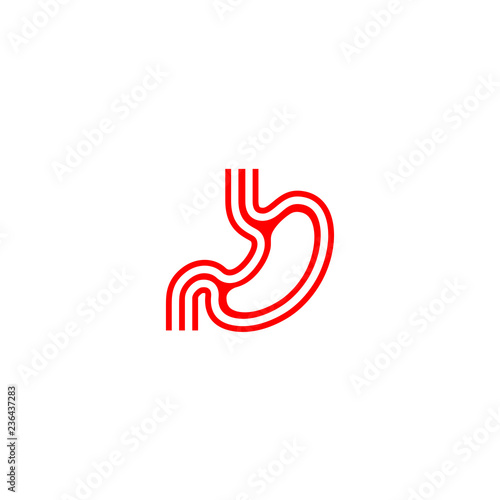 Abstract gastric logo - silhouette stomach icon