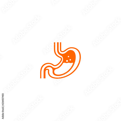Human stomach gas anatomy vector logo - gastric icon