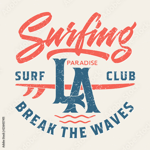Los Angeles Surf Club - Tee Design For Printing