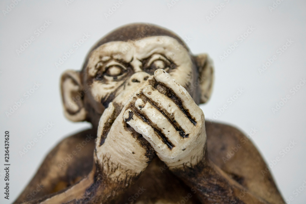 Speak no Evil Monkey Close up from the concept of see no evil, hear no evil and speak no evil. Speak no Evil Monkey Close up from the concept of see no evil, hear no evil and speak no evil.