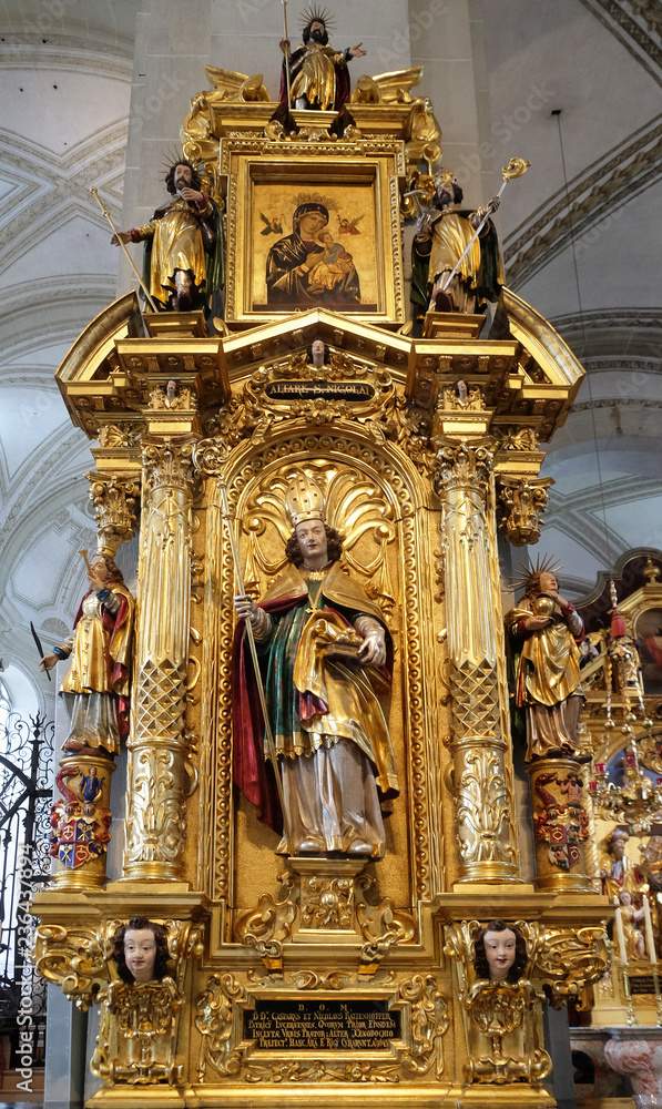 Saint Nicholas altar in the church of St. Leodegar in Lucerne, Switzerland