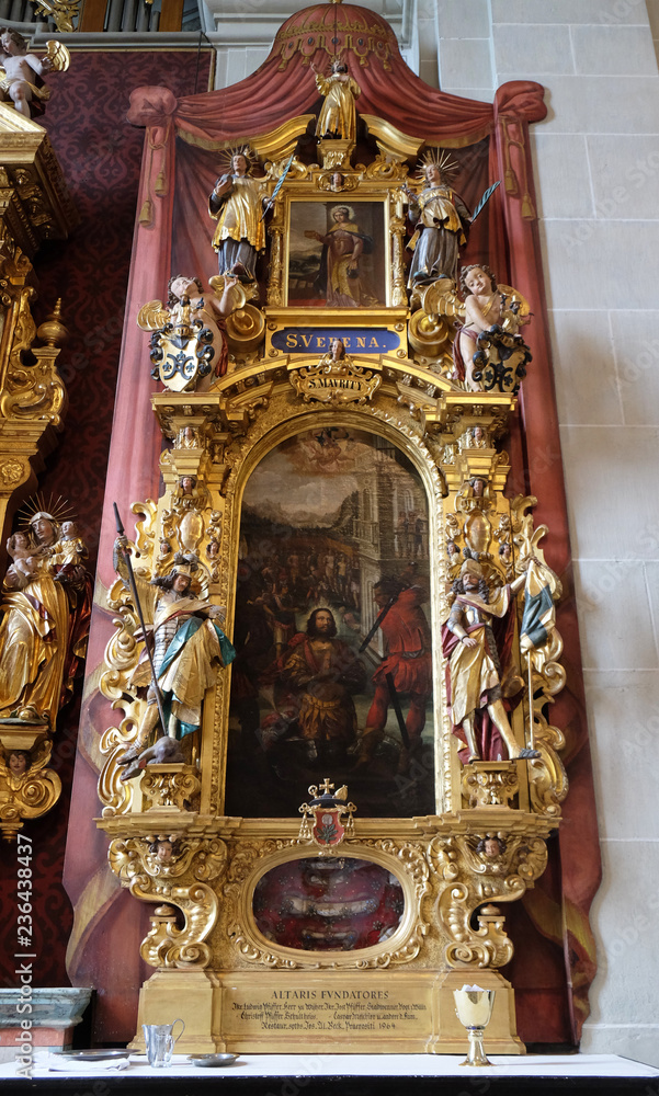 Altar of Saint Maurice in the church of St. Leodegar in Lucerne, Switzerland