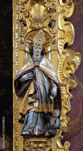 Saint Martin statue on the altar of Saint Leodegar in the church of St. Leodegar in Lucerne, Switzerland