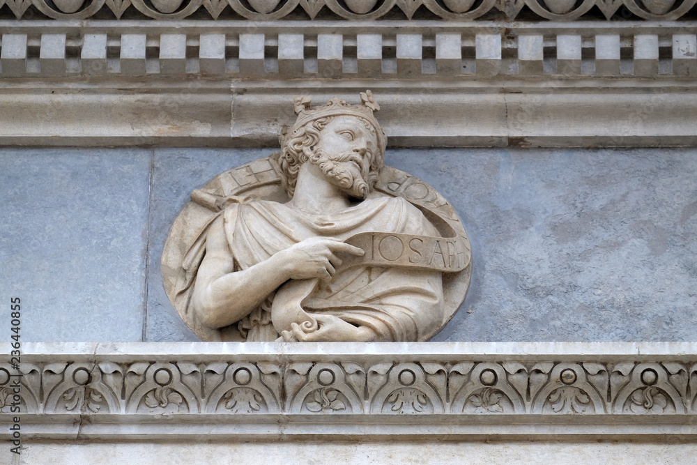 Prophet Josephus, relief on the portal of the Cathedral of Saint Lawrence in Lugano, Switzerland