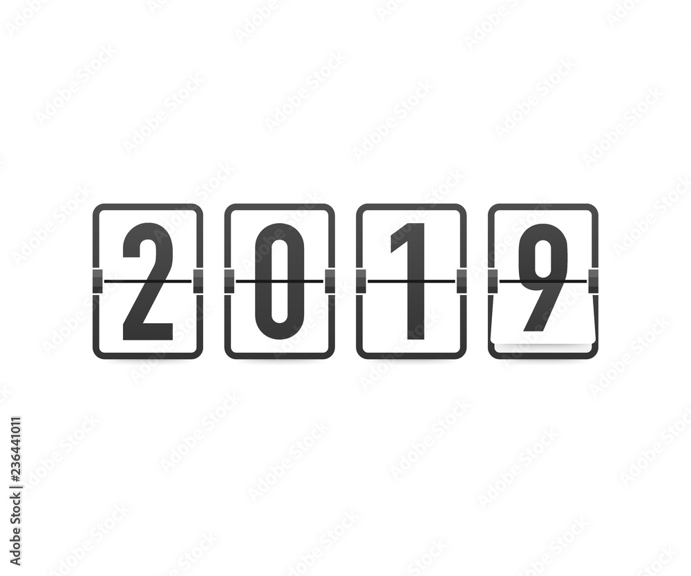 Happy new year 2019 timetable, editable vector design. Vector illustration. Happy new year 2019 timetable, editable vector design. Vector illustration.