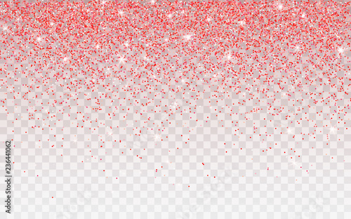 Pink glitter sparkle on a transparent background. Vibrant background with twinkle lights. Vector illustration