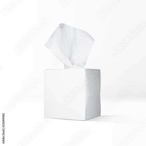 Realistic Paper Napkin Box Isolated On White Background