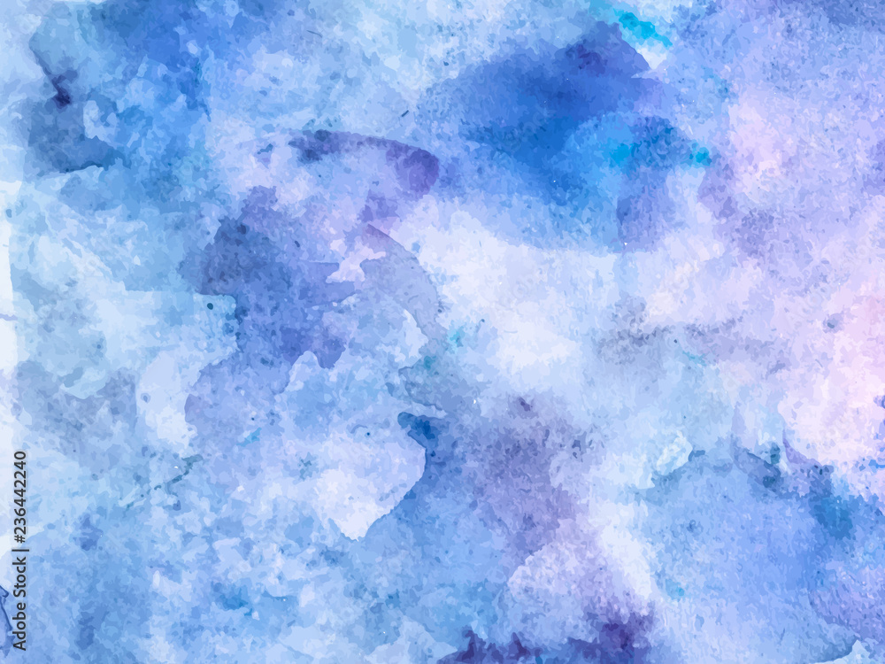 Colorful abstract vector background. Soft  blue watercolor stain