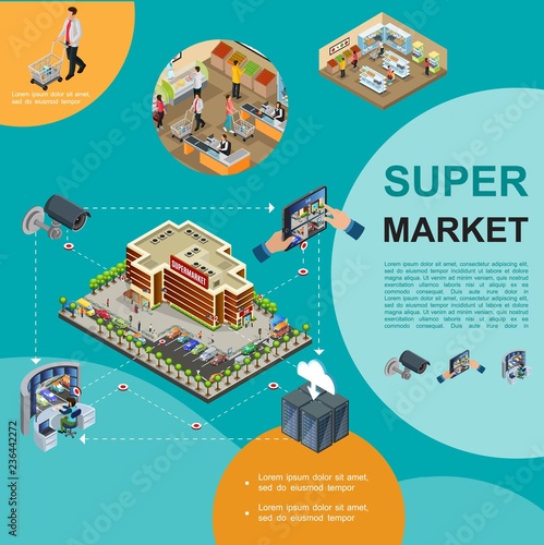 Isometric Modern Supermarket Template