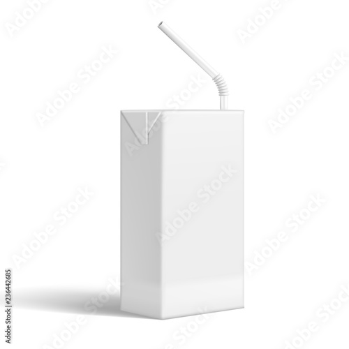 Realistic Pack Milk Or Juice Clear White Packaging For Branding