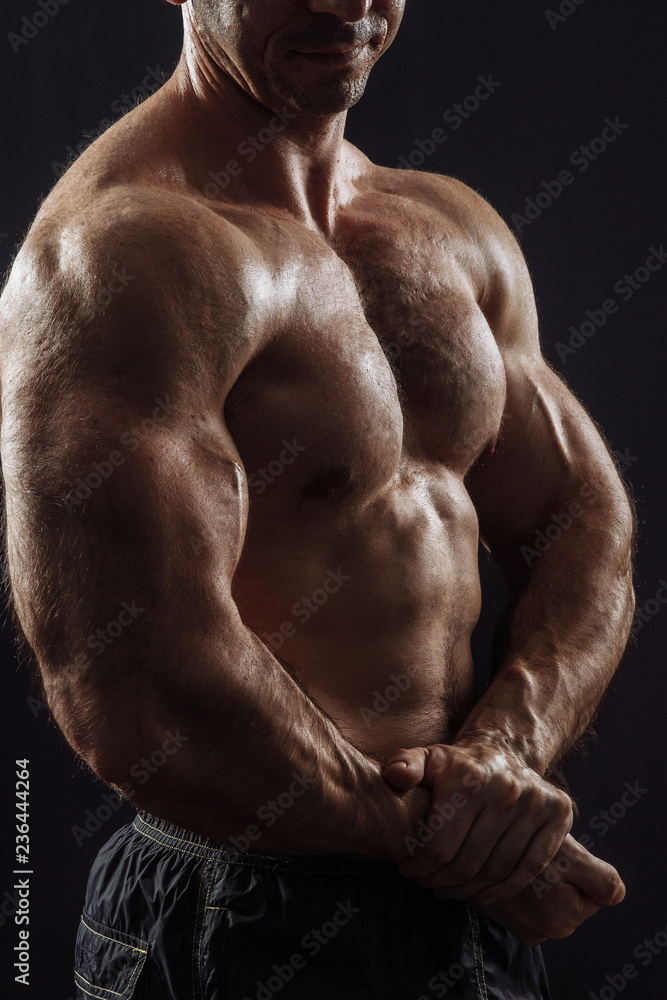 bodybuilder on black background bodybuilder on black background