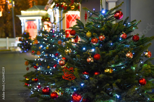 Christmas tree toys on the background of the holiday Christmas New year holiday