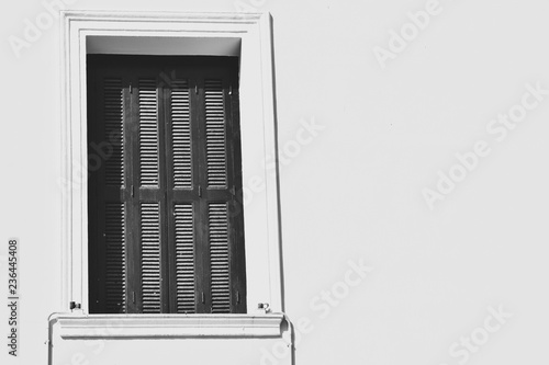 Old window on white background