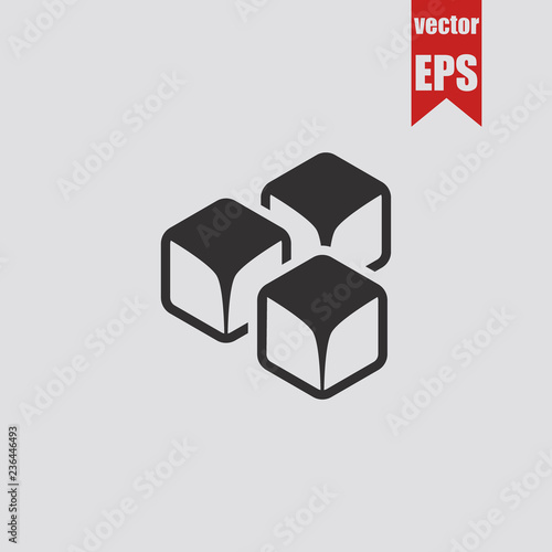 Ice cubes icon.Vector illustration.