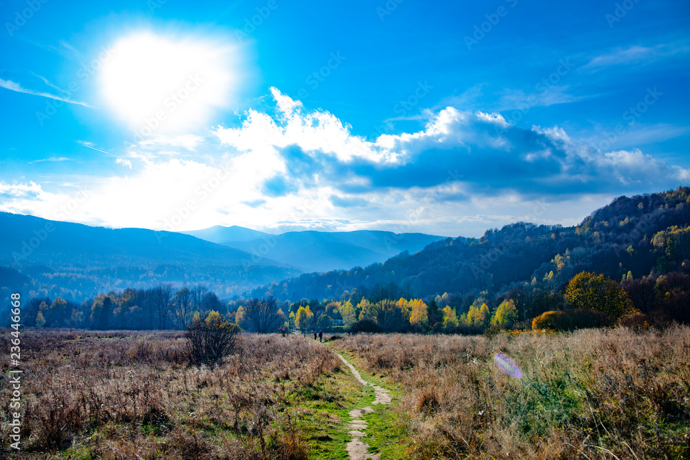 Fototapeta premium Landscape of autumnal peaks of the Carpathians.