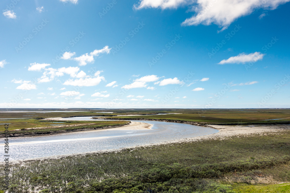 Aerial view on North Yamal landscapes