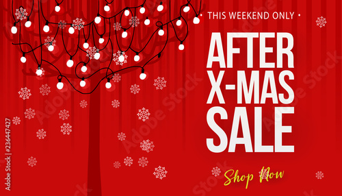 After christmas sale concept banner