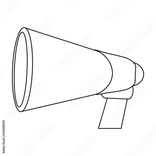 Cinema directors bullhorn black and white