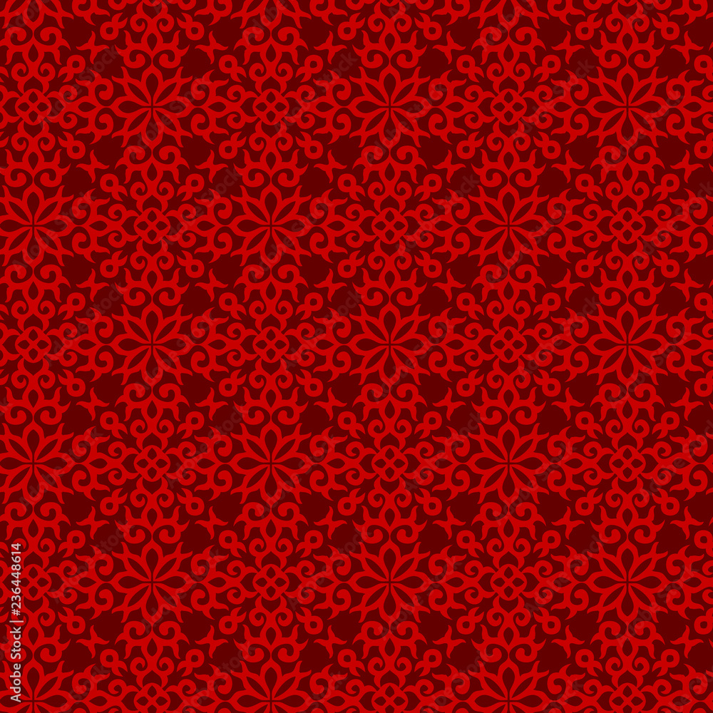 Vector ornament seamless pattern wallpaper, traditional oriental style with red color Vector ornament seamless pattern wallpaper, traditional oriental style with red color