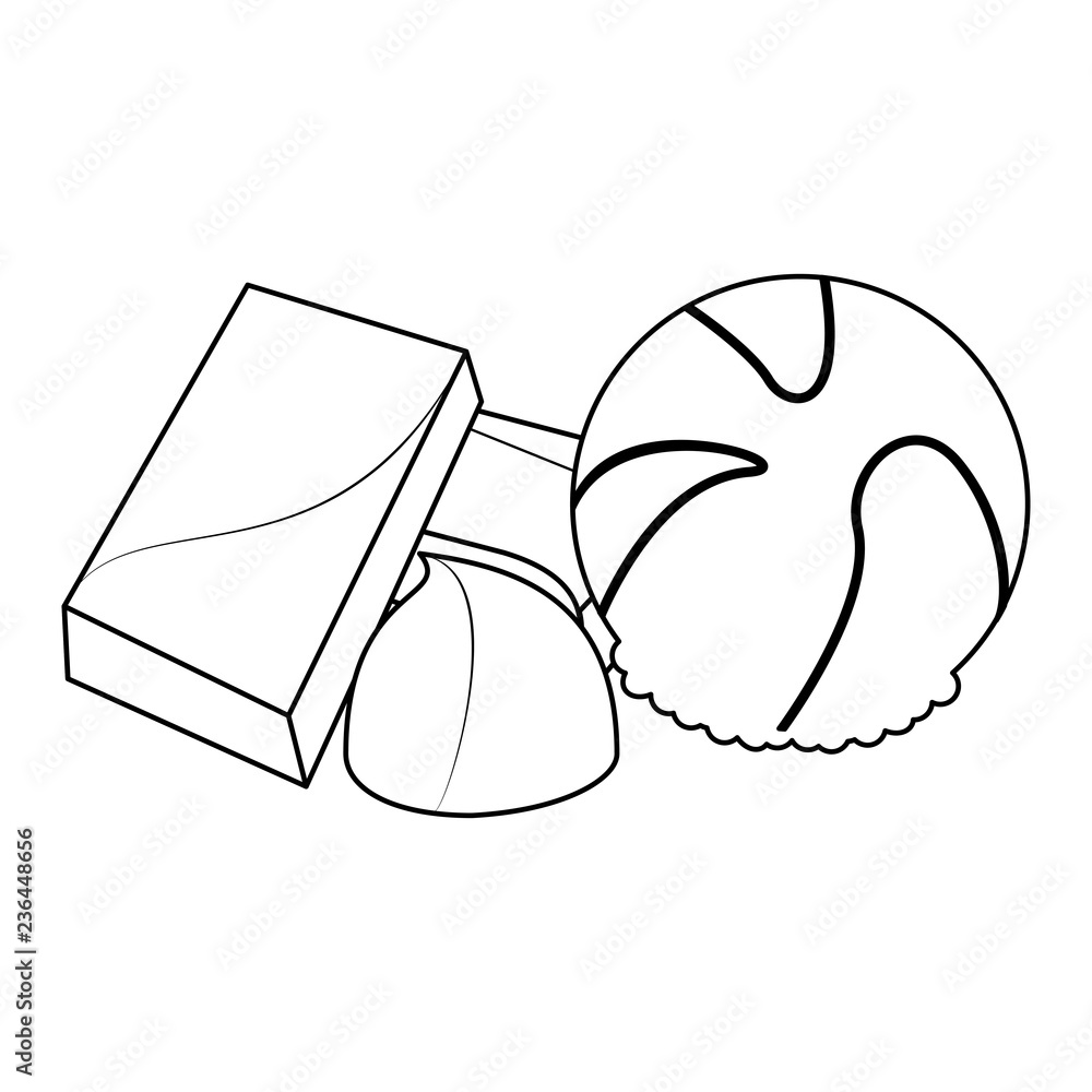 Obraz premium Set of chocolates black and white