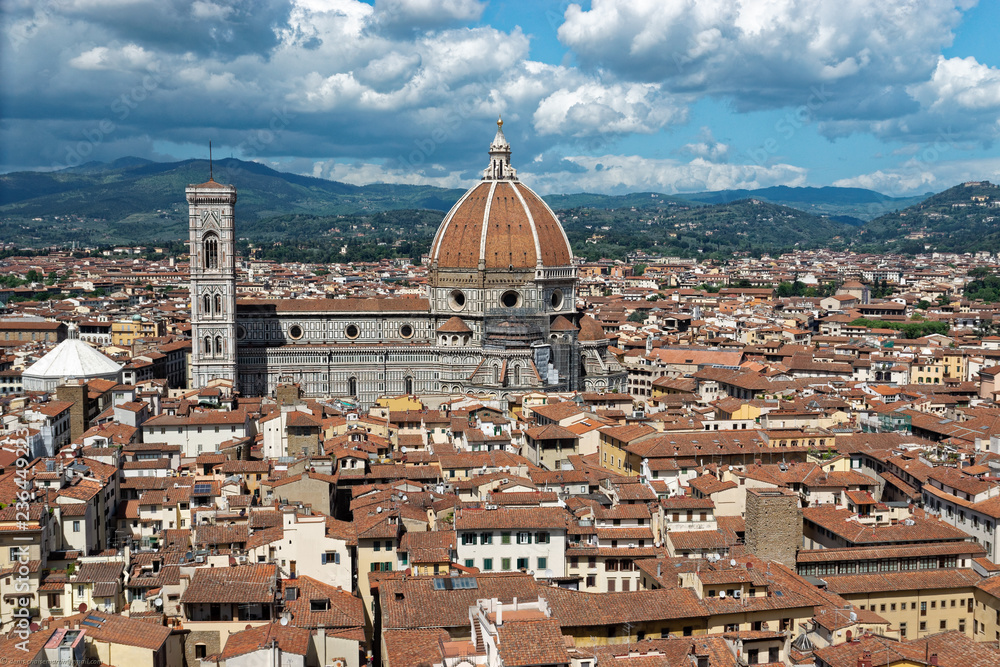 La Cathédrale Santa Maria del Fiore de Florence vu du Palazzo Vecchio