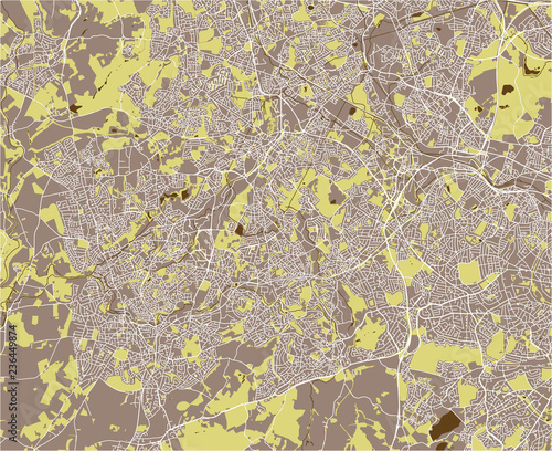 Map of the city of Birmingham, Wolverhampton, English Midlands, United Kingdom, England photo