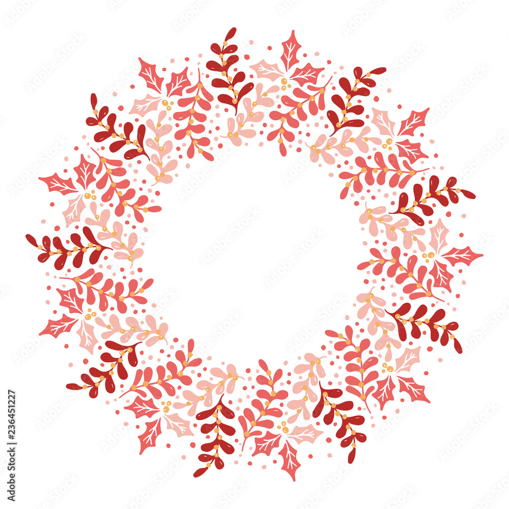 Christmas Wreath with Round Frame for Cards Design Vector Layout with Copyspace Can be use for Decorative Kit, Invitations, Greeting Cards, Blogs, Posters, Merry Christmas and Happy New Year. Christmas Wreath with Round Frame for Cards Design Vector Layout with Copyspace Can be use for Decorative Kit, Invitations, Greeting Cards, Blogs, Posters, Merry Christmas and Happy New Year.