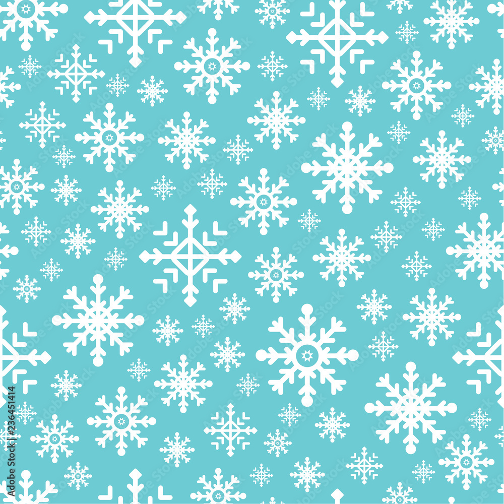 Seamless pattern with snowflakes and blue background Seamless pattern with snowflakes and blue background
