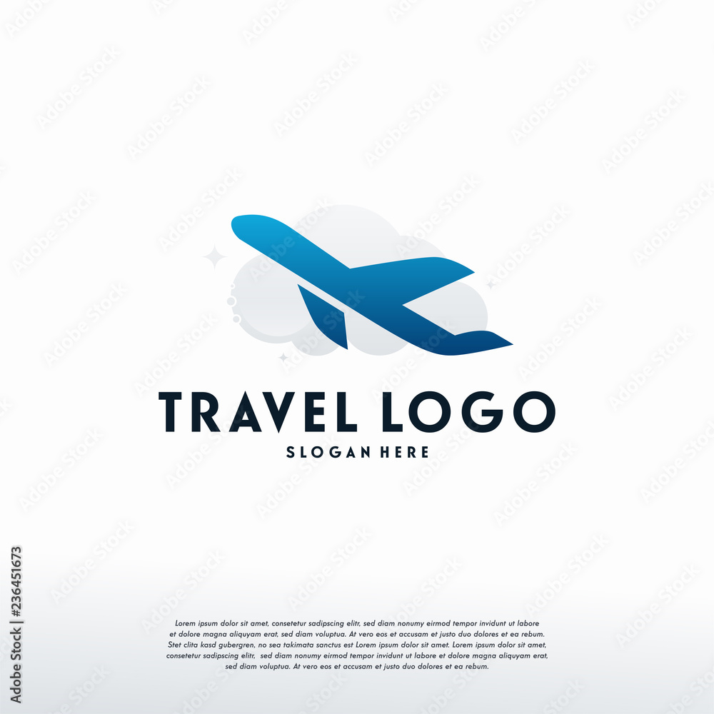 Modern Flat Travel logo designs, Plane logo template designs, Logo symbol icon