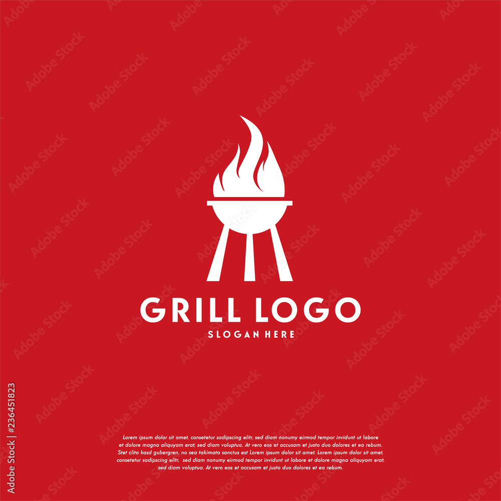 tile attractive pageant Grill logo designs vector, Simple Flat Grill logo template, Logo symbol  icon Stock Vector | Adobe Stock