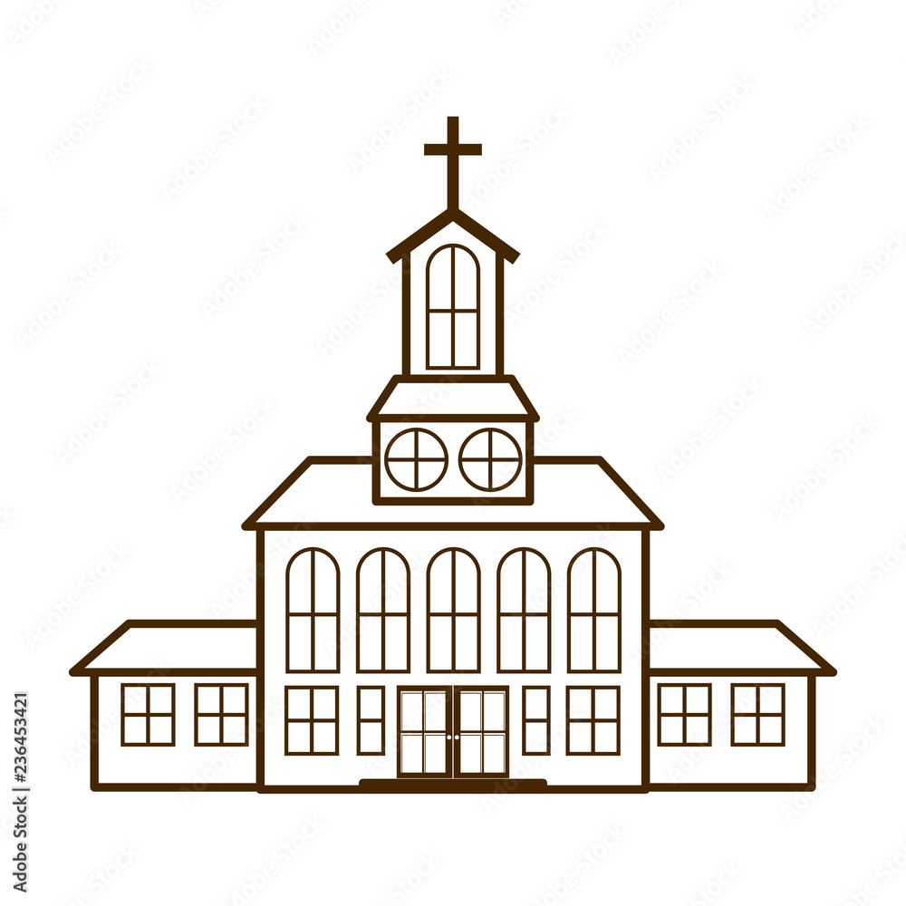 church isolated icon