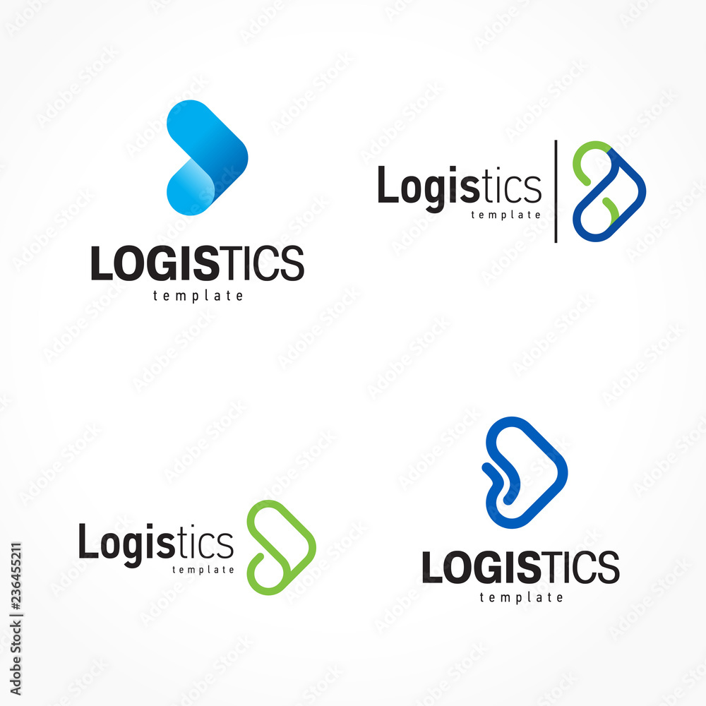 Logistics logo set arrows theme - obrazy, fototapety, plakaty 