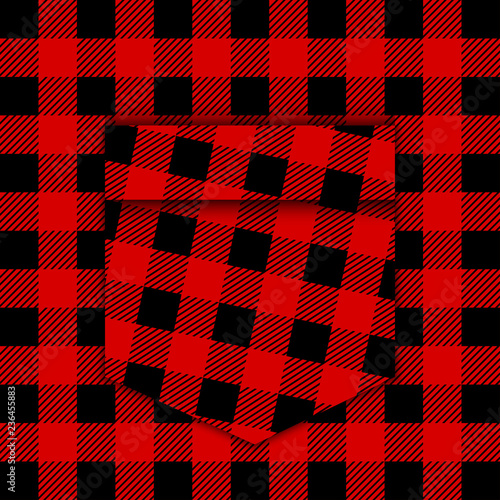 Template lumberjack shirt with pocket. Lumberjack background