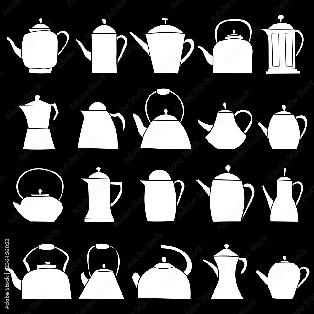 Set of teapot icon. Tea symbol. Flat Vector illustration. Set of teapot icon. Tea symbol. Flat Vector illustration.