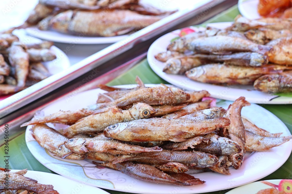 Fried fish at street food