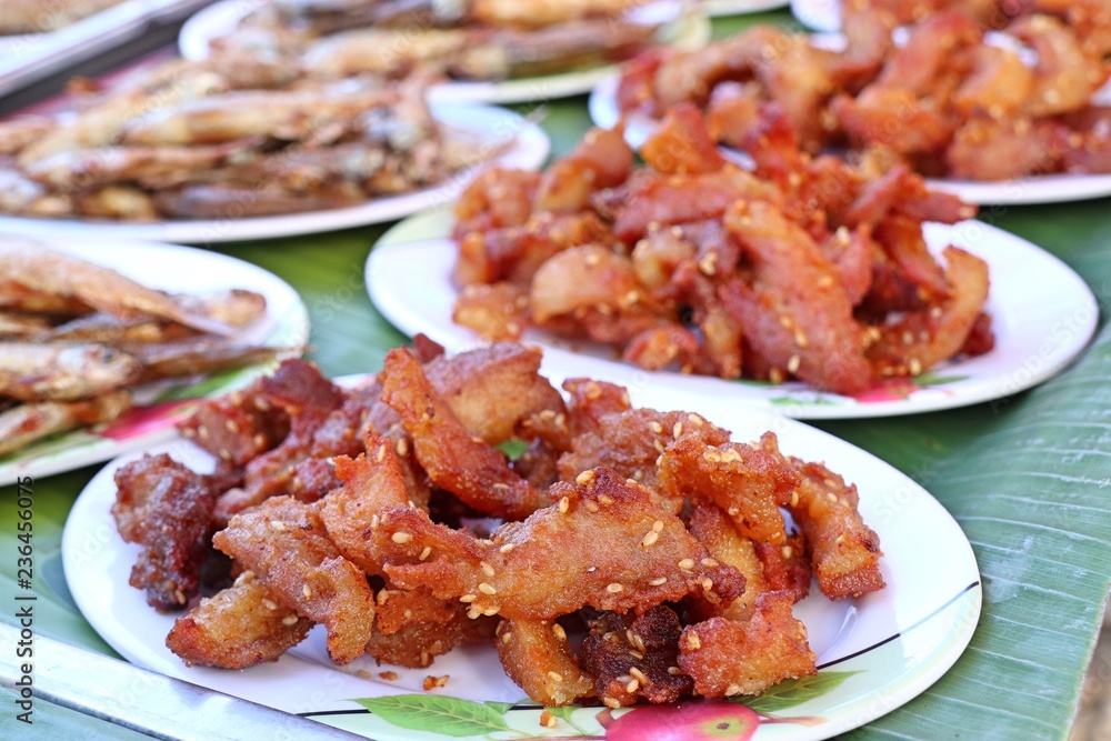 Fried pork at street food