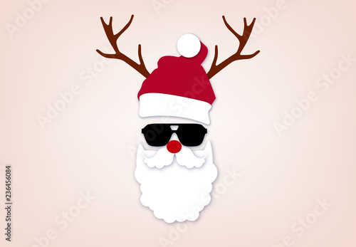 Weihnachtsmann Verkleidung Rentier Geweih und rote Nase Weihnachten lustig