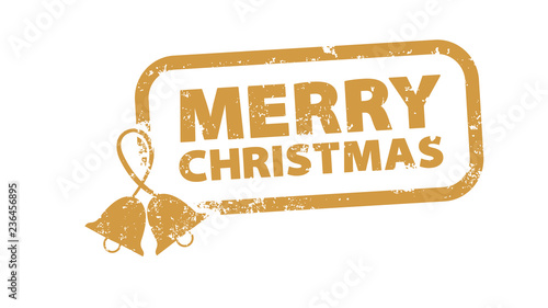 Stempel - Merry Christmas - goldene Glocken