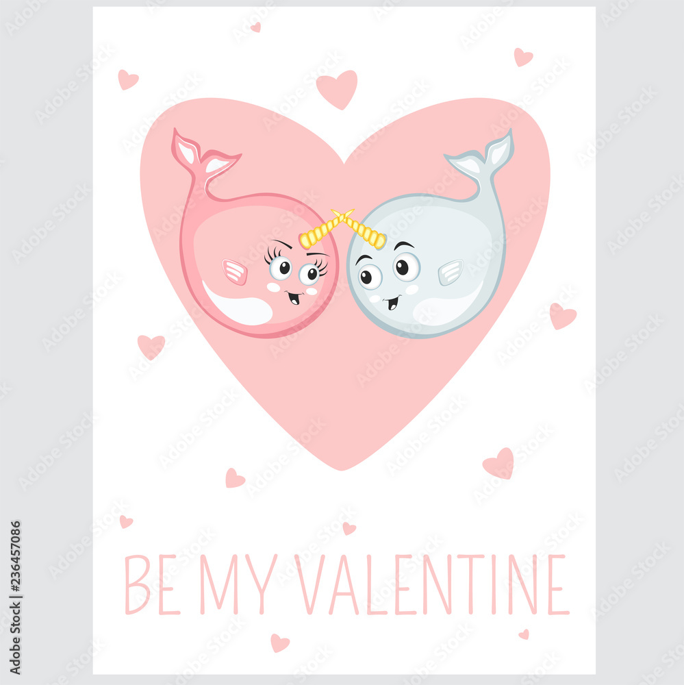 Be my valentine event card in cartoon style