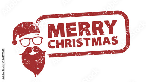 Stempel - Merry Christmas - Santa Gesicht