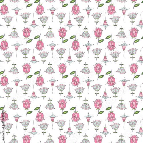 Seamless background pattern.Retro stylized flower pattern - illustrator. 