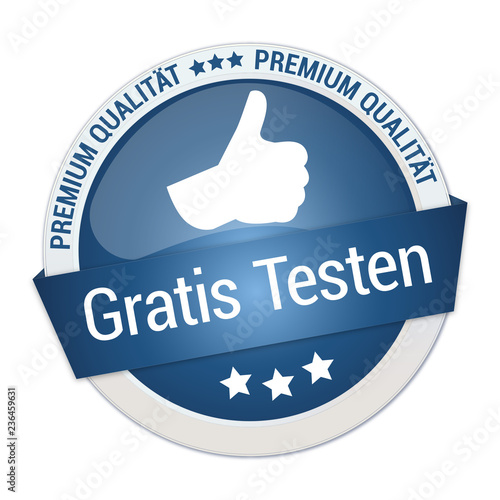 Auszeichnung in blau für einen Gratis Test