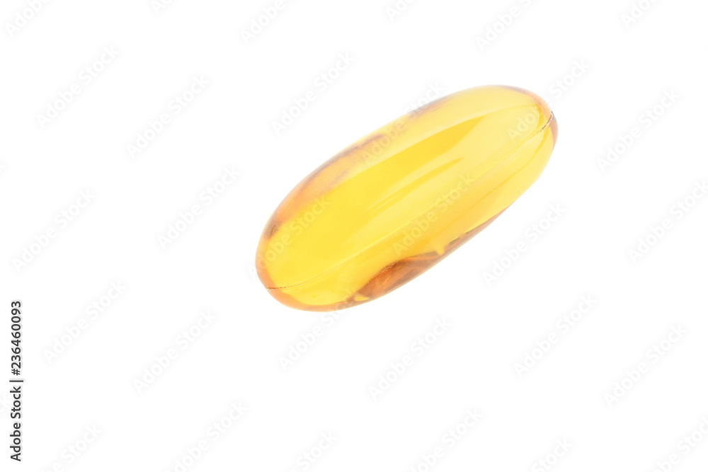 Medicine: Close up of Omega 3 Capsule Isolated on White Background
Medicine: Close up of Omega 3 Capsule Isolated on White Background