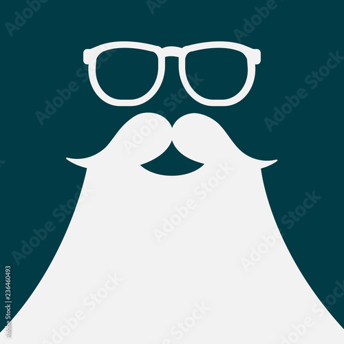Weihnachtsmann mit Brille und langem Bart